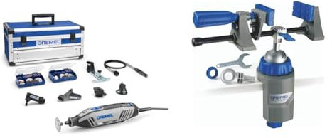Dremel 4250 Rotary Tool 175 W, Multitool Kit with 6 Attachments 128 Accessories & 2500 Multi-Vise, 3-in-1 Adjustable Bench Vice with Clamp and Tool Holder