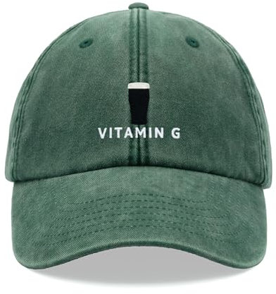 Vitamin G Baseballkappe Vintage Washed Unisex Dad Hat Verstellbar Bier Stout Trinker Pint, flaschengrün, Einheitsgröße
