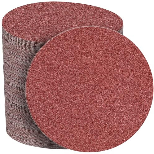 STEBRUAM 50 Stück Schleifpapier 150mm Klett 120 Körnung No Loch 6 Zoll Schleifscheiben Set für Exzenterschleifer