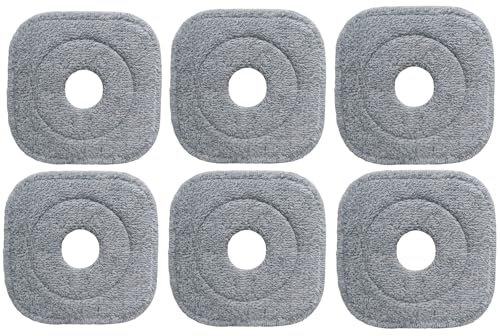 6 Stück Mikrofaser-Wischmoppkopf, kompatibel mit True & Tidy SPIN-800 TrueClean Mop M16 Spin Mopp, quadratische Mikrofaser-Wischmopp-Pads passend für die meisten Square Spin M16 Mop