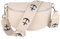 MIRROSI® Bauchtasche Damen, Echtleder, Made in Italy, Umhängetasche, Brusttasche, Crossbody Bag (1 Tasche & 2 Gurte) (Beige (Anker), Große Tasche (28x18x9cm))