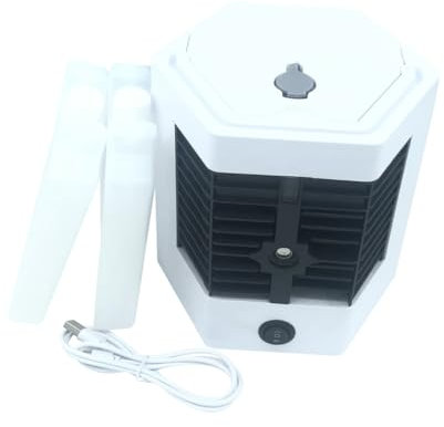 arlote Mini Ventilador de Aire Acondicionado, Ventilador Enfriador de Escritorio, Humidificador en Aerosol Portátil USB, Ventilador Refrigeración por Agua para Dormitorio y Escritorio