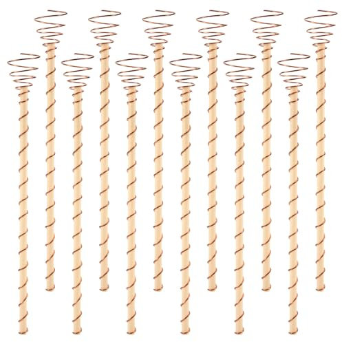 12pcs Electroculture Plant Stakes, 11.5 Inch Copper Garden Stakes High Yield Copper Coil Antennas Plant Stakes Long Electro Culture Antenna for Indoor Outdoor Plants Fruits Vegetables Growth