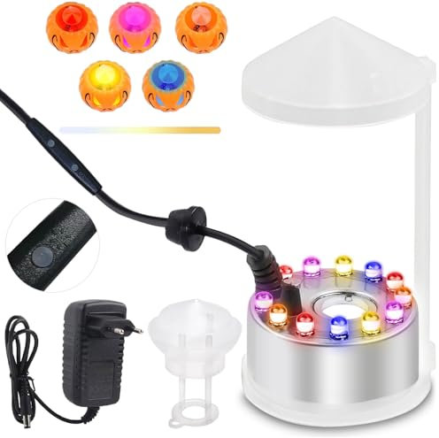Nébuliseur à ultrasons, mini machine à fumée, brumisateur d'eau, brumisateur d'eau Fogger, 12 LED, nébuliseur à ultrasons, machine à fumée à ultrasons
