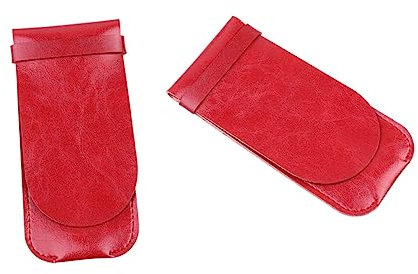 SEWACC 1stück Handgefertigte Leder Stiftetasche Vintage Pen Für Multi-stifte Rote Leder Schutzhülle Für Büro Schule Und Zuhause Pack