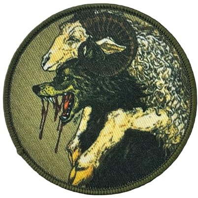 Patches Klett, Der Wolf im Schafspelz Patch Klett Drucken Moral Militär Patch Für DIY Taktische Kleidung Rucksack Baseballkappe Uniform