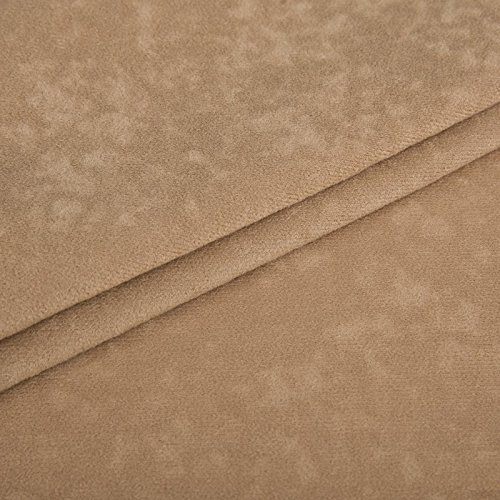 Fabreco ALVELLA Microfaser, Verlours, Möbelstoff, Polsterstoff, Dekostoff, Uni, Meterware 148 cm breit - Beige