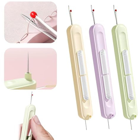 JClorix 2-in-1 Nadeleinfädler & Nahttrenner Set, 3 Stück Automatische Einfädelhilfe für Nähmaschinen & Handnähen, Ideal für Senioren, Nähbegeisterte & DIY-Projekte