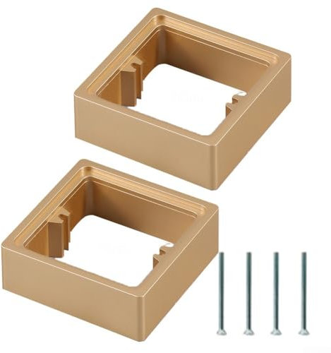 Einzelsteckdoseneinfassung, 2 Stück, 30 mm, quadratisch, Abstandshalter, 1-Gang-Rahmenplattenabdeckung, für hintere Unterputzdose, Höhe (Gold)