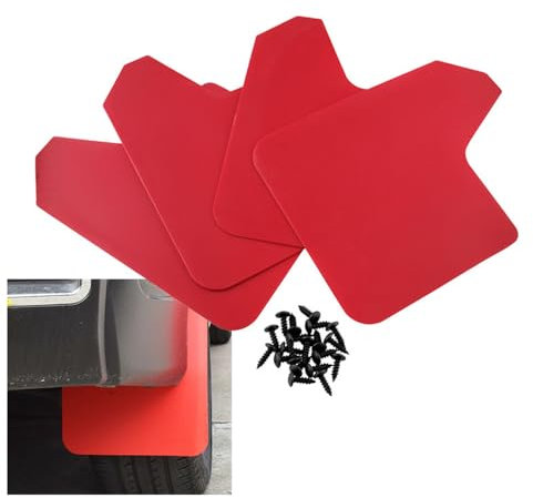 BFRDGE 4 Pezzi Paraspruzzi Auto, per Fiat Panda 312 319 2012-2022 2023 Parafanghi Anteriori O Posteriori, Parafanghi Protettivi Schizzi Pneumatici,B Red