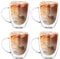 Nicphyn 4 Pièces Tasse a Cafe, Tasse Double Paroi avec Poignée, Verre a Cafe, Tasses à Café, Tasses en Verre, Tasse Transparente Cappuccino pour Thé, Lait, Jus, Crème Glacée, Dessert(350ML)