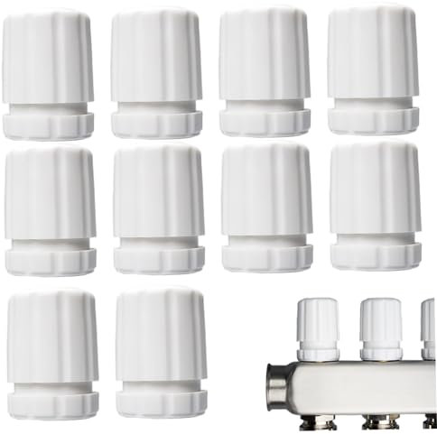 10Pcs Radiator Valve Caps Aging Resistant ABS Radiator Caps for Floor Heating Manifold Hand Wheel Switch White