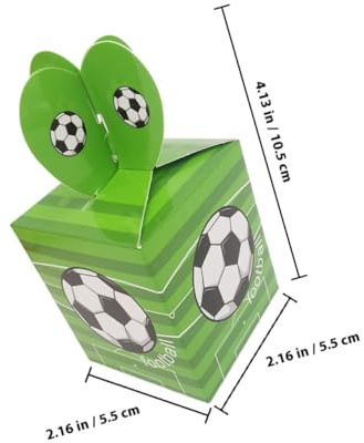SOPOTUTU 50 Stück Fußball Partyboxen Süßigkeitenboxen aus Pappe mit Fußballmotiv für Geburtstagsfeiern Hochzeiten Dekoration Geschenkboxen