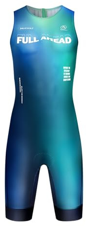 NUCKILY Triathlon-Anzug für Herren, Einteiler, Trisuit, leicht, gepolstert, Radfahren, Speed-Anzug, Badehaut, Fahrrad, Schwimmen, Laufen