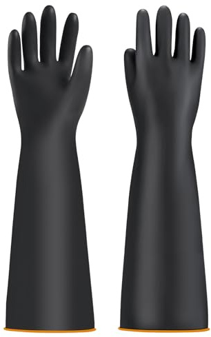 Pevlkawr Guantes De Goma De Protección Química Guante Trabajo Impermeables Guantes De Látex Resistentes a Los Ácidos Guantes Largos Guantes De Látex Reutilizables Para Industria