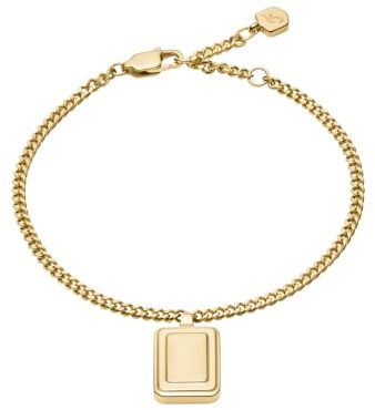FOSSIL Damen Edelstahl mit Karabinerverschluss schmales Kettenarmband
