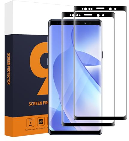 Carantee 2 Stück Schutzfolie für Panzerglas für Samsung Galaxy Note 9, 3D-Volle Bedeckung Fingerabdruck-ID Ultra-Klar Anti-Schmutz Anti-Staub 9H Härte Anti-Scratch Samsung Note 9 Displayschutz