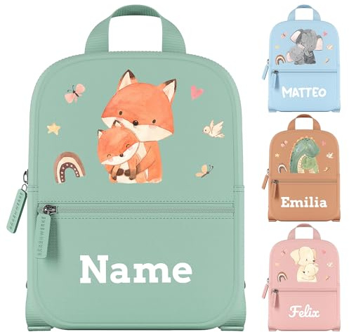 Bärenwerke Personalisierter Kindergartenrucksack mit Name & Motiv | Kinderrucksack für Jungen & Mädchen mit Brustgurt | Kleiner Kita-Rucksack für Kindergarten, Vorschule & Ausflüge