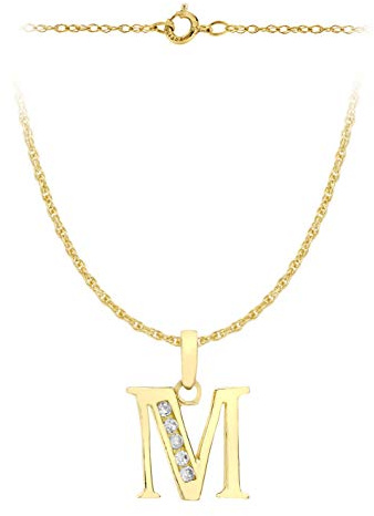 Carissima Gold Damen Prince of wales Halzkette mit 10mm x 12mm kubic Zirkonia Anhänger 9k(375) Gelbgold 0.4mm 46/18zoll