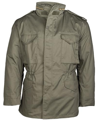 Mil-Tec US Feldjacke M65 T/C mit Futter • Klassische Militärjacke mit herausnehmbarem Thermo-Liner • Army Jacke mit 4 Pattentaschen • Übergangsjacke Herren • Outdoor Arbeitsjacke