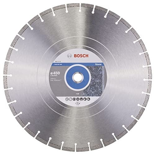 Bosch Professional 1x Diamanttrennscheibe Standard for Stone (für Stein, Granit, Beton, Ø 450 x 25,40 x 3,6 x 10 mm, Zubehör für Tisch- & Benzinsägen)
