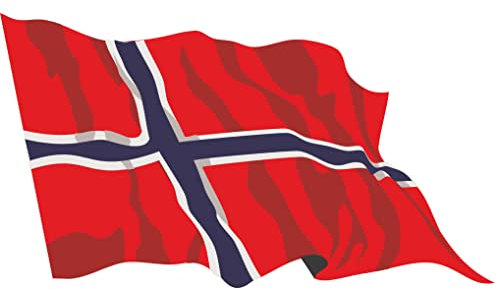 Indigos UG Auto Aufkleber Norwegen 15 cm - wehend - LS133 - Autoaufkleber Fahne - Sticker Flagge - Heckscheibe, Spoiler, Tuning - UV-beständig und selbstklebend