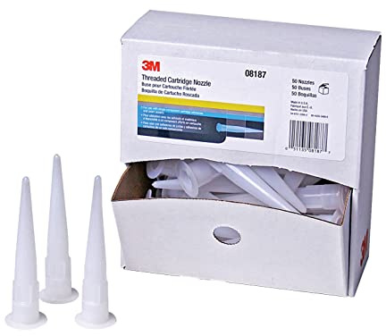 3M Threaded Cartridge Nozzle, 08187, Applies 3M One-Part Adhesives And Seam Sealers, 50/Carton