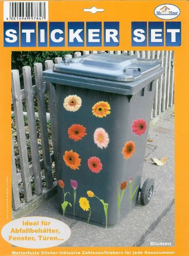My Home Autocollants pour poubelles « Fleurs »