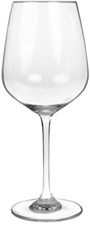 Olympia Chime Crystal Wine Glasses 495ml, Glasswasher Safe, 6 Pack, Clear | Lightweight 17.5oz stemware for restaurant bars, measuring 225x90mm with a recommended 250ml serving size.