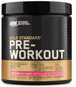 Optimum Nutrition Gold Standard Pre-Workout, Vitamin D for Immune Support, with Creatine, Beta-Alanine, and Caffeine for Energy, Keto Friendly, Watermelon Candy, 30 Servings (Packaging May Vary)