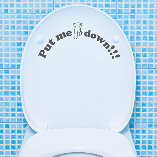 WANDKINGS Toilettenaufkleber Put me down!!! 13 x 30 cm - Dunkelgrau - 35 Farben zur Wahl