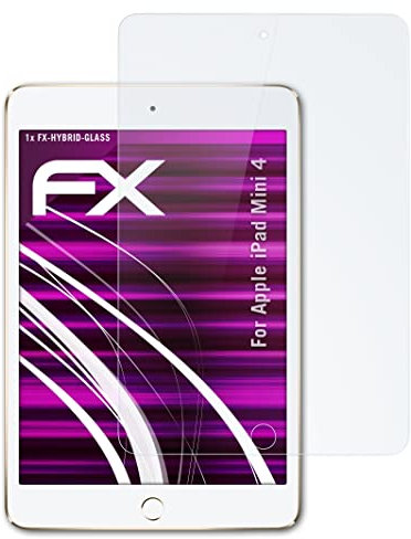 atFoliX Glasfolie kompatibel mit Apple iPad Mini 4 Panzerfolie, 9H Hybrid-Glass FX Schutzpanzer Folie