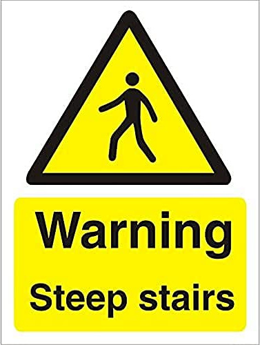 Seco Warnschild Steep Stairs, 150 mm x 200 mm, 1 mm, halbstarrer Kunststoff