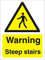 Seco Warnschild Steep Stairs, 150 mm x 200 mm, 1 mm, halbstarrer Kunststoff