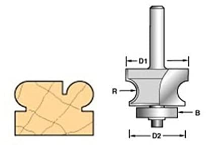 Trend Professional Bearing Guided Corner Bead Router Cutter, 1/2 Inch Shank, 28mm Cut Diameter, 16mm Bearing Diameter, 4.8mm Radius, 9/72X1/2TC