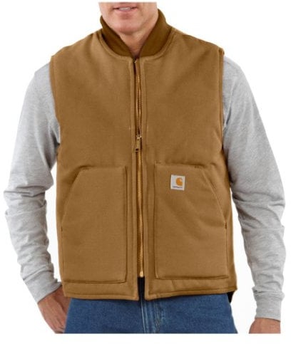 Carhartt, Herren, Lockere, isolierte Weste aus festem Segelleinen mit geripptem Kragen, Carhartt® Braun, L