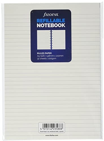 Nachfüllung für Notebook A5 liniertes Notizpapier von Filofax