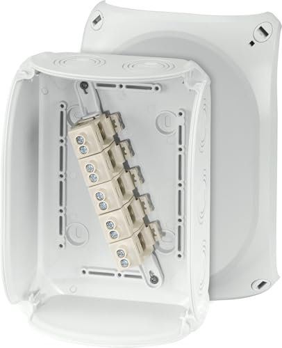 Hensel KF1610GKabelabzweigkasten, Feuchtraumdose, Abzweigdose IP66 2,5-10 qmm 3phasig, 16 qmm 1phasig, 5 polig Klemme