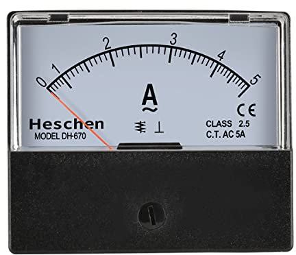 Heschen Tester per amperometro a pannello rettangolare, DH-670 AC 0-5A, classe 2,5, CE elencato