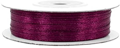 Satinband 3mm x 50m Rolle - FARBAUSWAHL in 3/6/12/18/25/38/50/75/100mm - farbecht & waschbar - Schleifenband für Hochzeit - Geschenkband zum Verpacken Dekorieren Basteln - Beere 280
