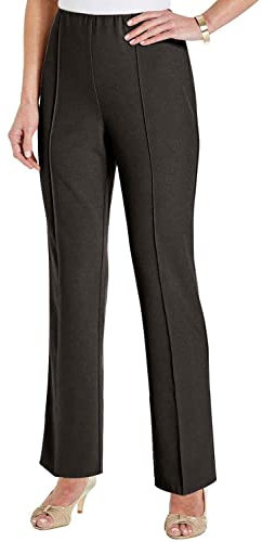 Chums Ladies Figure Flattering Trousers Fully Elasticated Comfort Pull-On Pants with Pintuck Stitch Black 20 Short