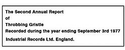 The Second Annual Report of Throbbing Gristle