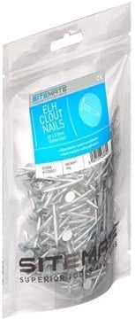 Sitemate Extra Large Head Clout Nails - 2 (50mm) - 3.00 Gauge - 1 Kg Bag - Galvanised