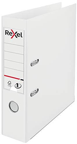 Rexel Choices, A4 Lever Arch File, 75 mm Spine, 500 Sheet Capacity, Plastic Cover, File Folder, 2115502, White