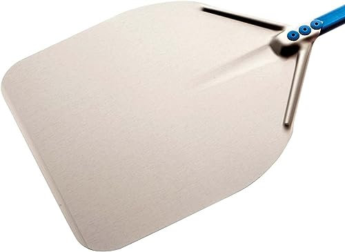 Gi.Metal Pala per Pizza Professionale Linea Azzurra A-50R, Testa 50X50 cm, Lunghezza Manico 150 cm, Peso 1.6 Kg, Testa in Alluminio anodizzato neutro, manico anodizzato azzurro