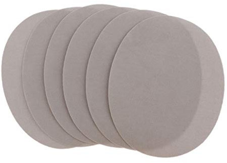 non-brand Baoblaze 6 Ellbogenflicken Knieflicken aus Material, Gewebe, ovale Flicken für Ellenbogen und Knie Aufnäher Aufbügler, Hellgrau