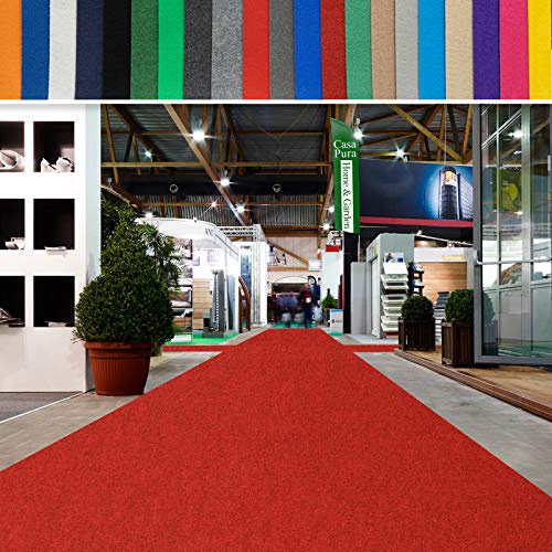 casa pura Messeteppich bis 40 m Länge - schwer entflammbar - Nadelfilz Meterware als Hochzeitsteppich Rollteppich Eventteppich VIP Teppich - Auslegware für Privat & Gewerbe (rot meliert, 100x400 cm)