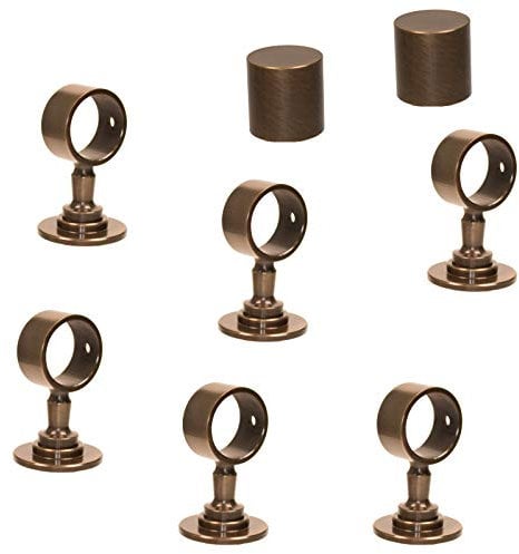2 Endkappen und 6 Seilträger bronziert für 40mm Handlaufseil