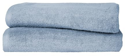 Ruggeri - Set 2 Teli Doccia e Bagno 70x140 cm - 100% Puro Cotone Extra Morbido - Collezione Asciugamani - Let's Color! (Azzurro)