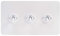 Soho Lighting White Metal Flat Plate 20A 3 Gang Intermediate Toggle Light Switch Screwless